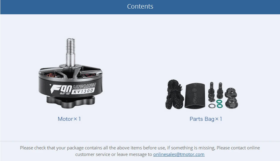 4x T-motor F90 KV1300 KV1500 محرك بدون فرشاة لإصدار FPV Freestyle RC Racing Drone 17 4x T-motor, if something is missing, please contact online customer service or leave message to onlinesales@