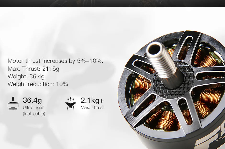 T-MOTOR, Motor thrust increases by 5%-10%_ Max Thrust: 2115g Weight: 3