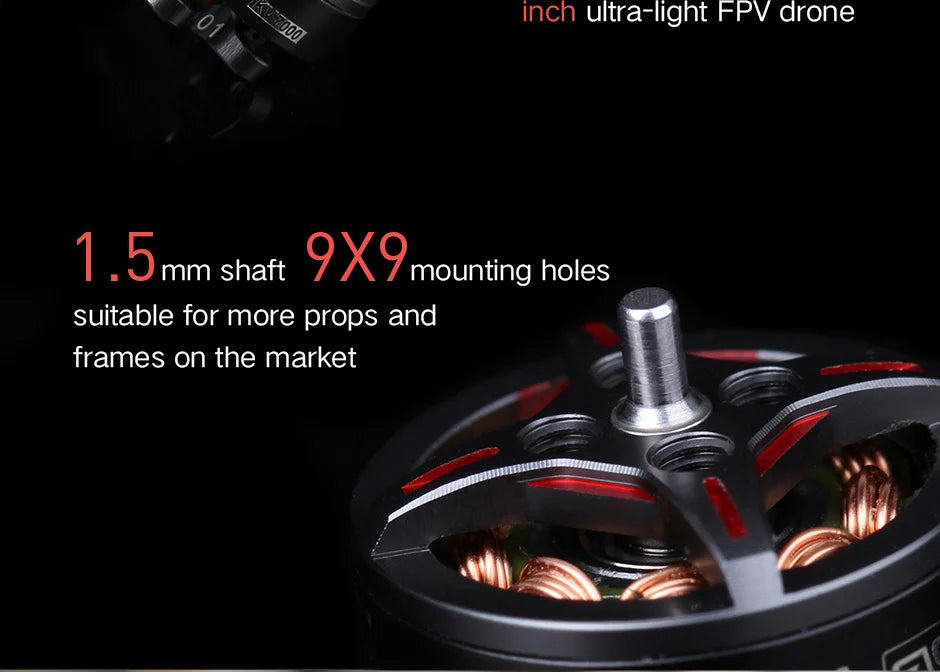 T-MOTOR, 0z inch ultra-light FPV drone 1.5= mm shaft 9X9