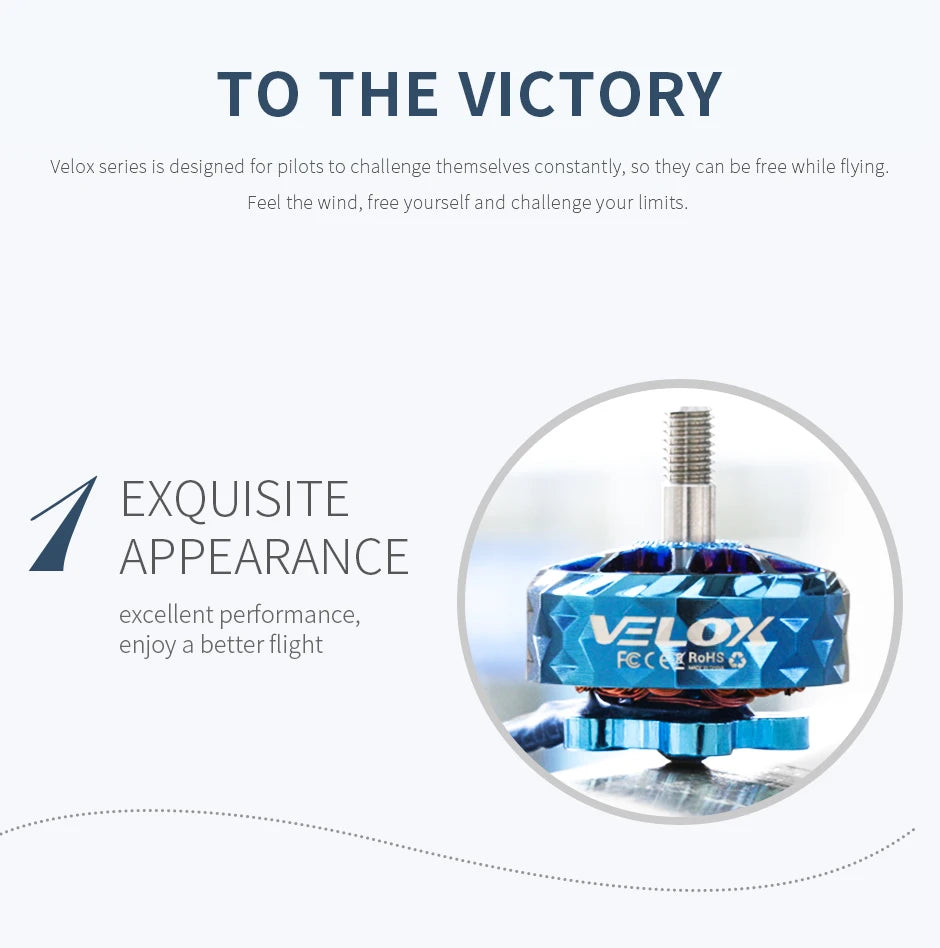 T-MOTOR, Velox series is designed for pilots to challenge themselves constantly, so they can be free while