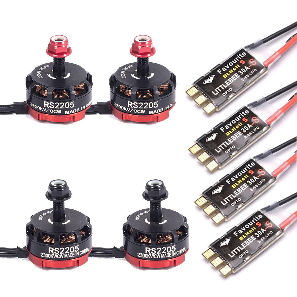 RS2205 2205 2300KV CW CCW Brushless Motor With LittleBee 20A/30A BLHeli_S ESC for FPV RC QAV250 X210 Racing Drone Multicopter 26 RS2205 2205 2300KV CW CCW Brushless Motor, Opto C Cl 2300kV/9 R3ookv/CCw M