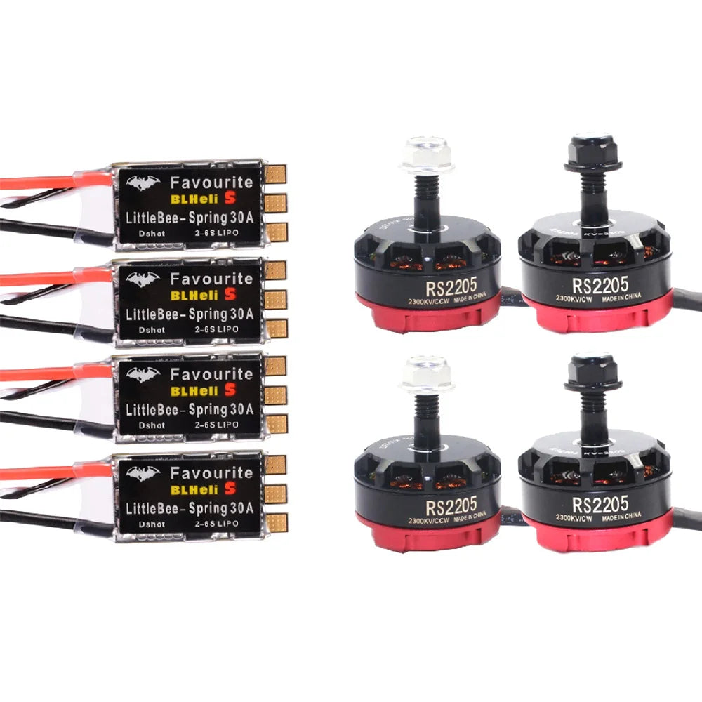 RS2205 2205 2300KV CW CCW Brushless Motor, Favourite BLHeli LittleBee - Spring 30A Dahat