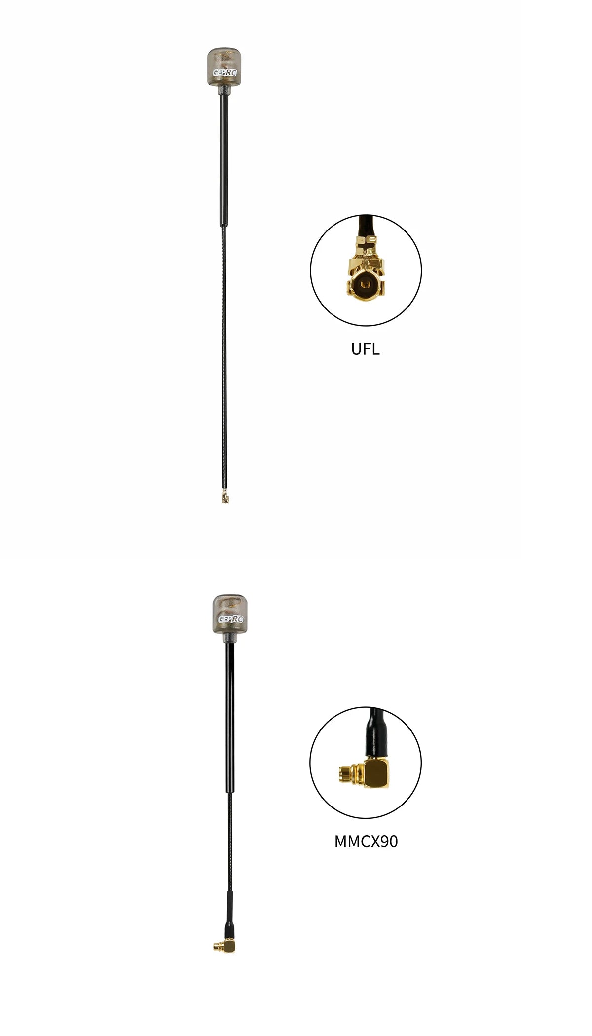 GEPRC Peano 5.8G هوائي مايكرو مصاصة 5.8G RHCP MMCX UFL صورة هوائي الإرسال 50/110/145 مللي متر RC FPV سباق طائرات بدون طيار لتقوم بها بنفسك جزء 18 the antenna has good gain performance and very compact