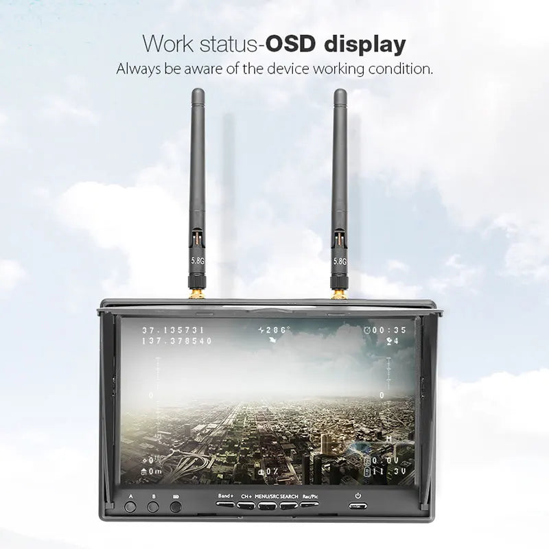 Eachine LCD5802D 7 Inch FPV Monitor, eachine's LCD5802D monitor can receive up to 32G , C10