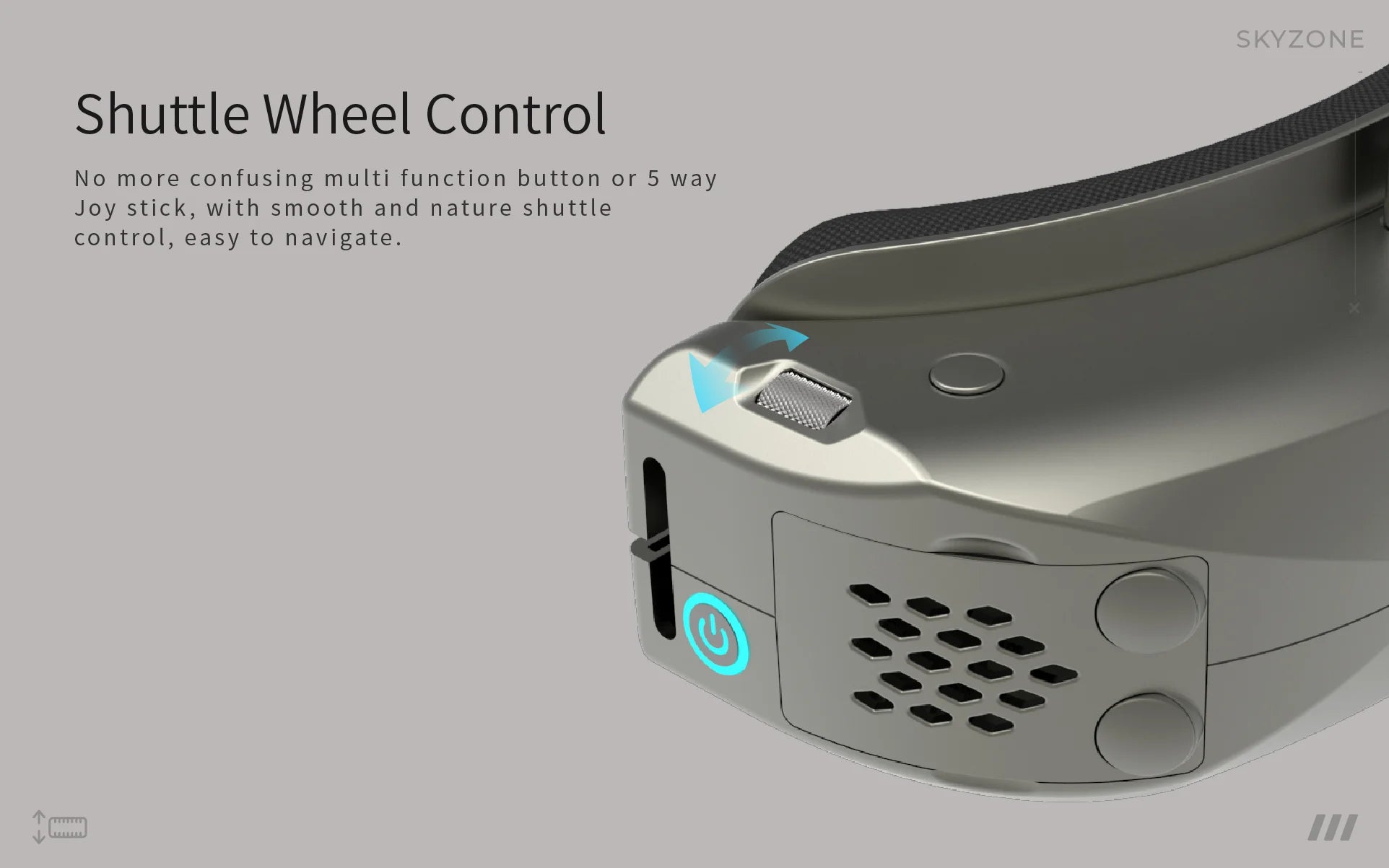 SKYZONE SKY04L V2 FPV Goggle, SKYZONE Shuttle Wheel Control No more confusing multi function button or 5 way Joy stick