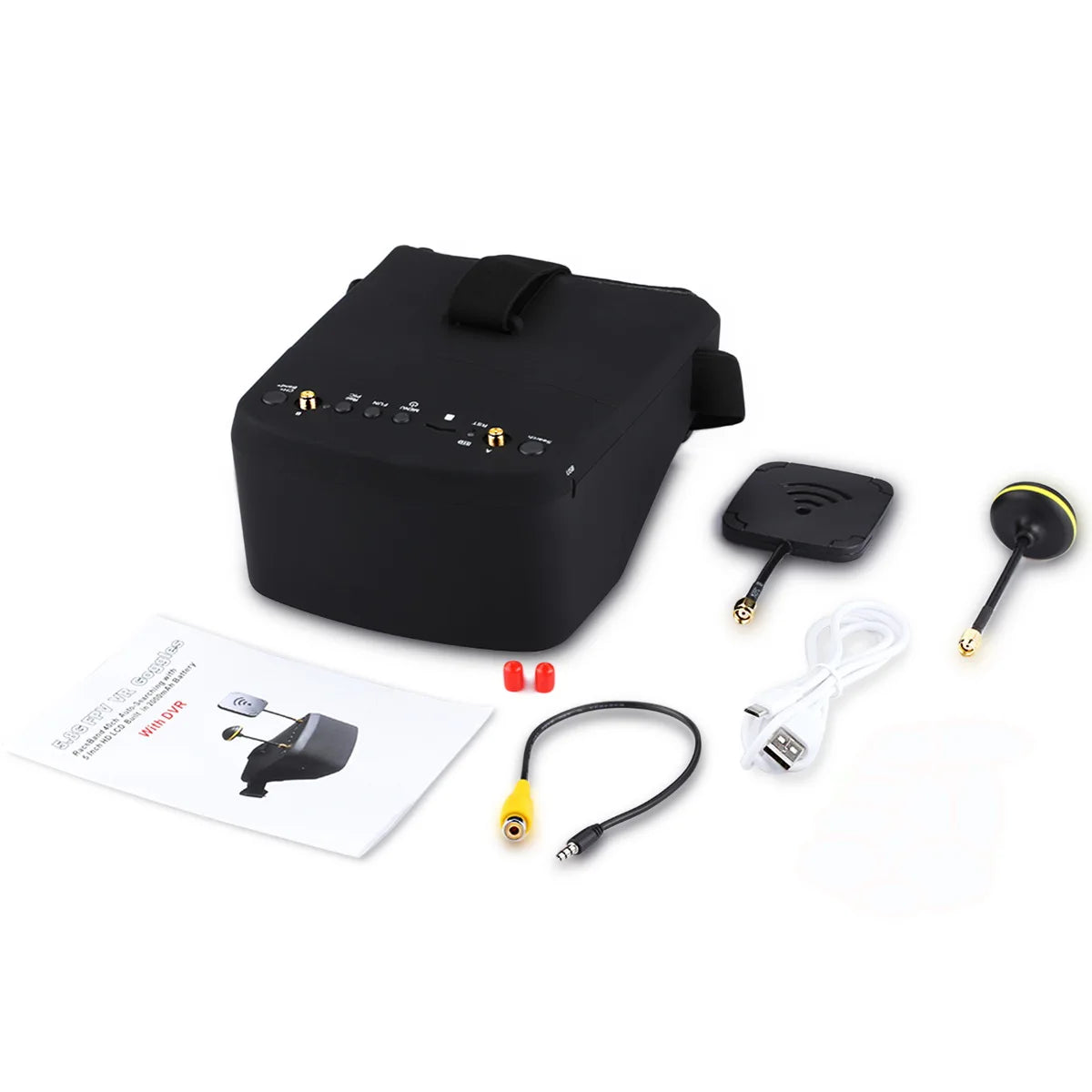 نظارات EV800D 5.8G 40CH FPV - 5 بوصة 800*480 سماعة فيديو HD DVR نظارات FPV متنوعة مع بطارية لطراز RC RC FPV Drone 7 EV800D 5.8G 40CH FPV Goggle, 5GHz, with RaceBand; Advanced auto-searching function and the working frequency show