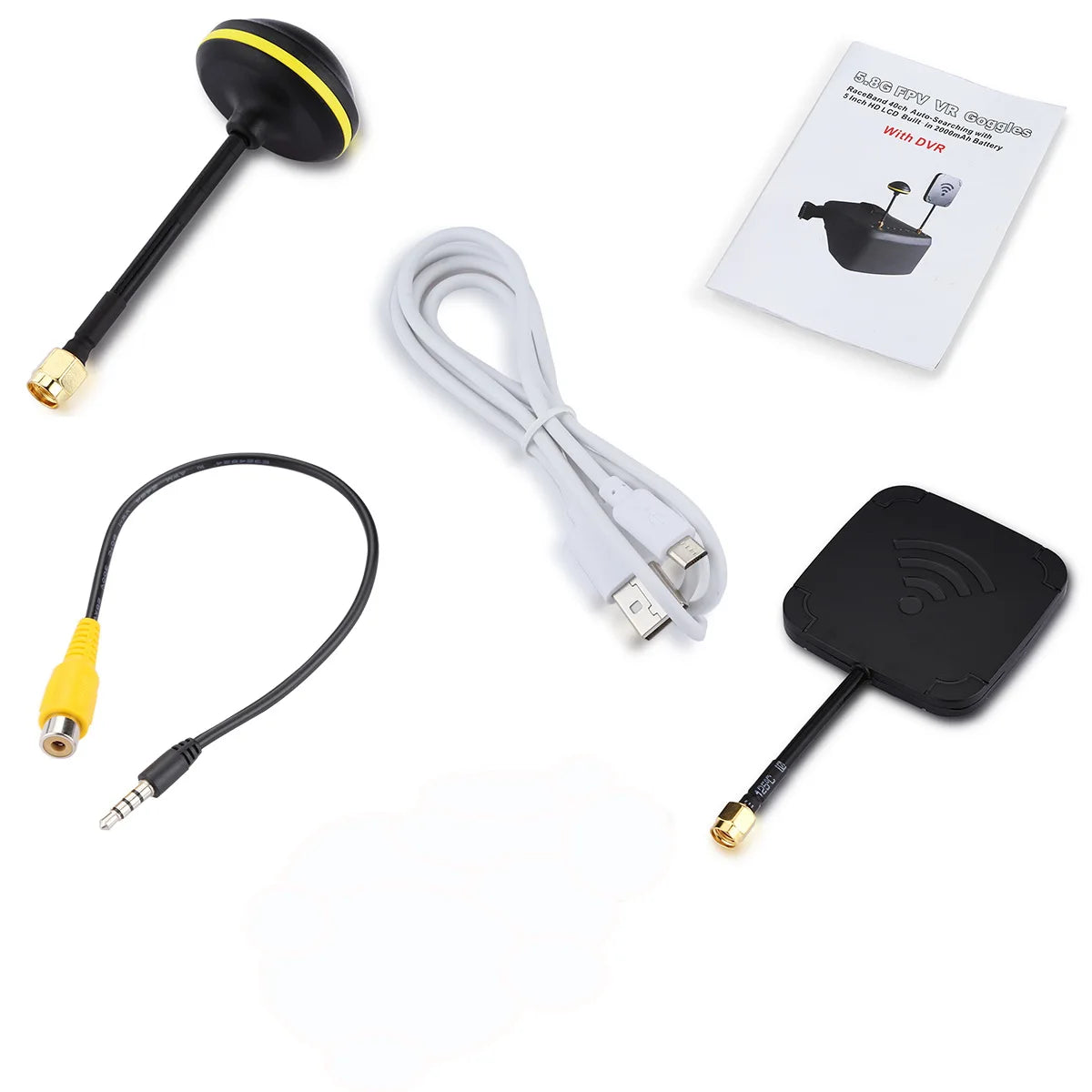 نظارات EV800D 5.8G 40CH FPV - 5 بوصة 800*480 سماعة فيديو HD DVR نظارات FPV متنوعة مع بطارية لطراز RC RC FPV Drone 8 EV800D 5.8G 40CH FPV Goggle, EV800D 5.8G 40CH