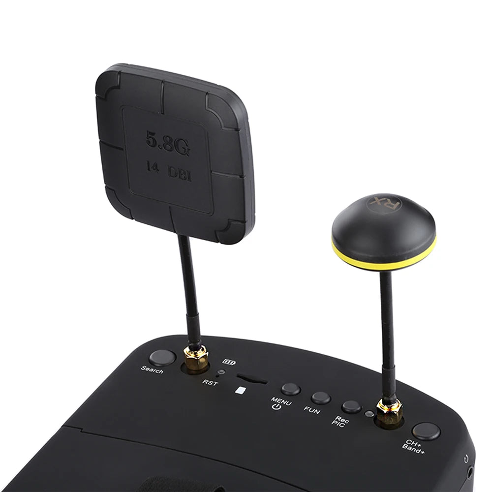 نظارات EV800D 5.8G 40CH FPV - 5 بوصة 800*480 سماعة فيديو HD DVR نظارات FPV متنوعة مع بطارية لطراز RC RC FPV Drone 13 EV800D 5.8G 40CH FPV Goggle, 5GHz, with RaceBand; Advanced auto-searching function and the working frequency show