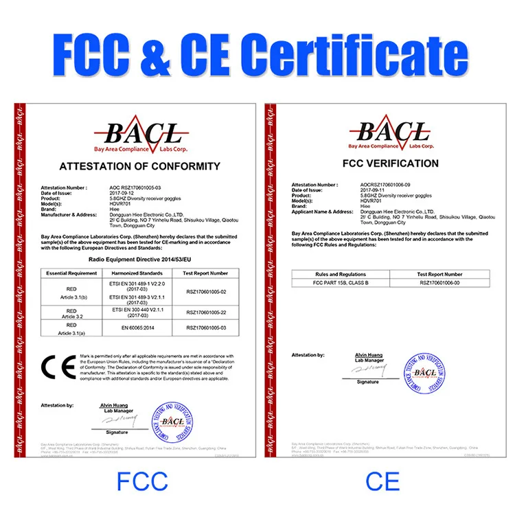FCC和CE认证图片