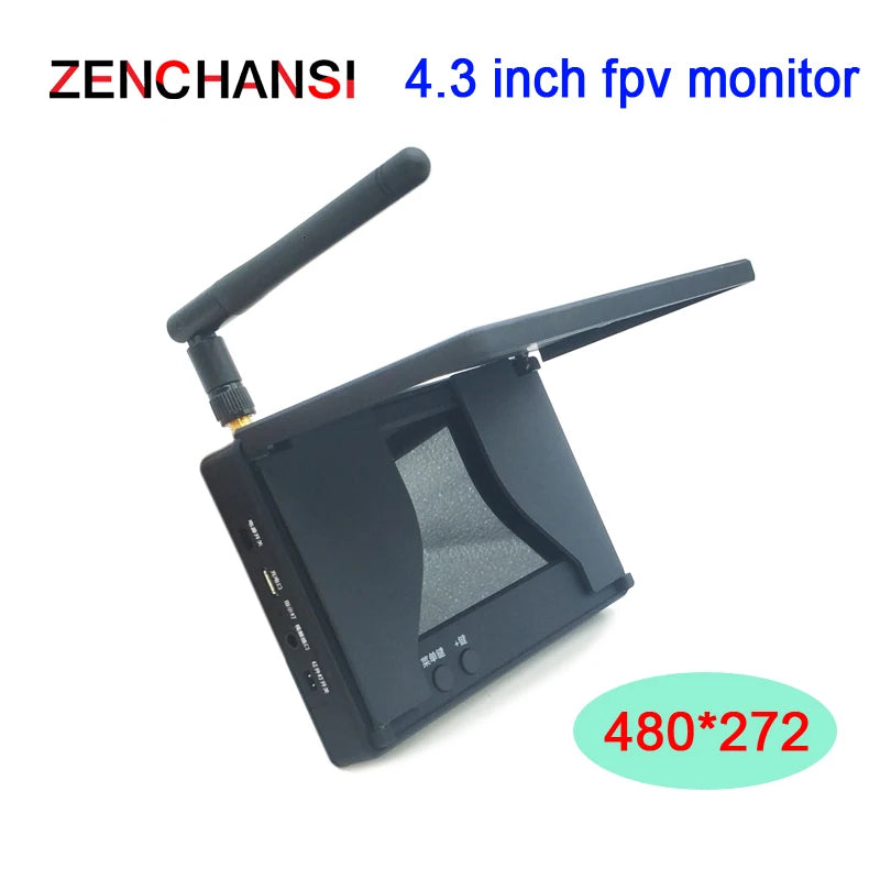 5.8G 40CH FPV Goggles Monitor - Video Glasses Headset HD With Dual 5.8G Antennas 25mW transmitter fpv 600TVL camera for Racing FPV Drone 35 5.8G 40CH FPV Goggle, ZENCHANSI 4.3 inch fpv monitor 480*27