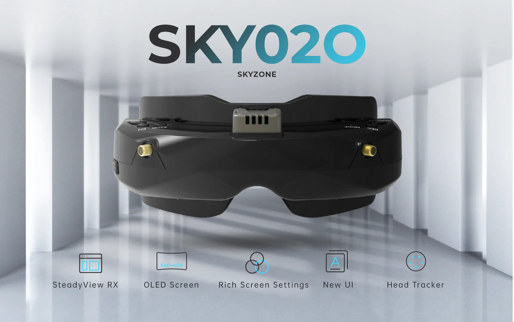 SKYZONE SKY02O FPV Goggle, SKYZONE 640 *4(0 SteadyView RX O