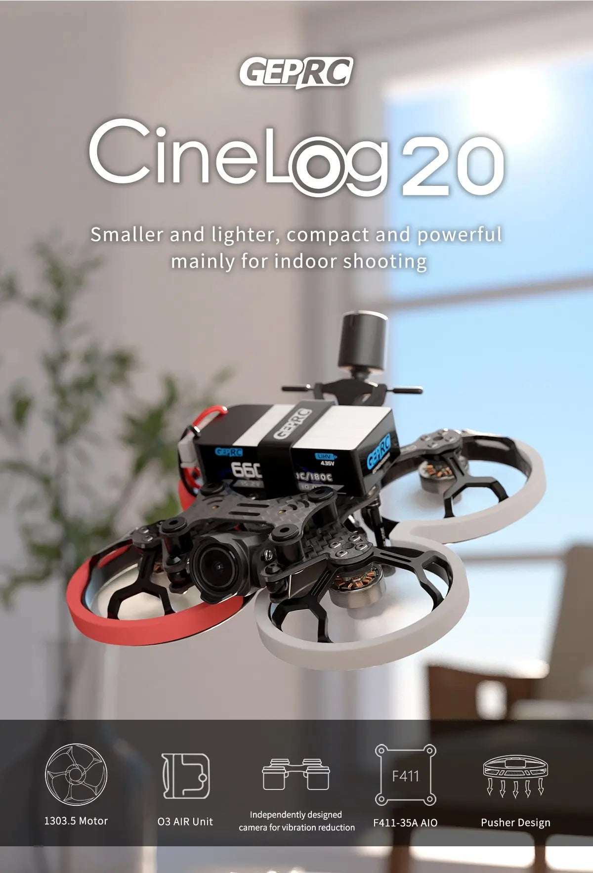 GEPRC Cinelog20 HD - AVATAR Walksnail FPV, GEPRC Cinelog20 HD, GEPRC Cinelog20 Smaller and lighter, compact and powerful mainly for indoor shooting