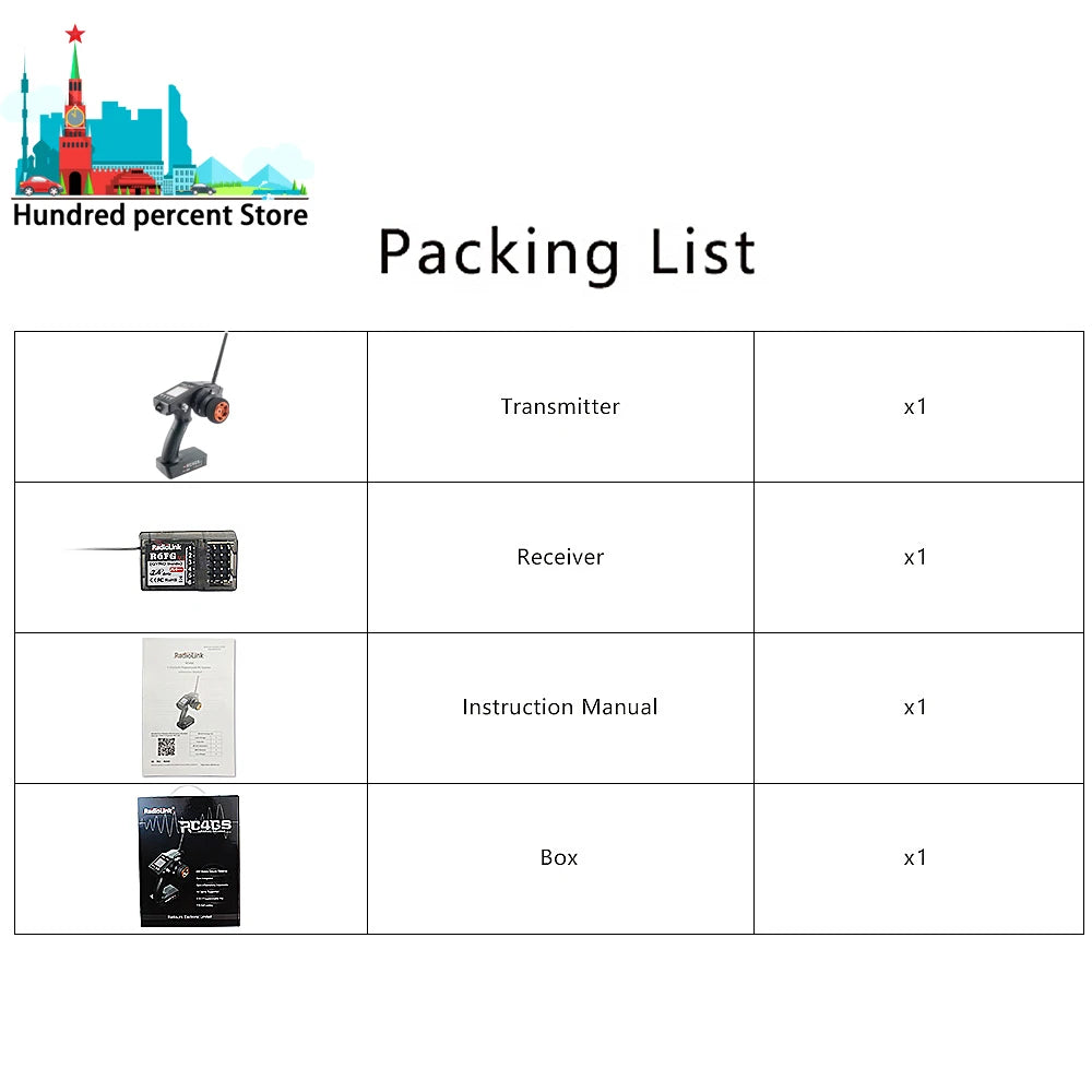 جهاز إرسال للتحكم عن بعد من RadioLink RC4GS V3 - 2.4G 4CH 5CH 7CH 400M + جهاز استقبال داخلي R6Fg لقارب سيارة RC V4V5 41 RadioLink RC4GS V3, Hundred percent Store Packing List Transmitter X | Rurd Receiver