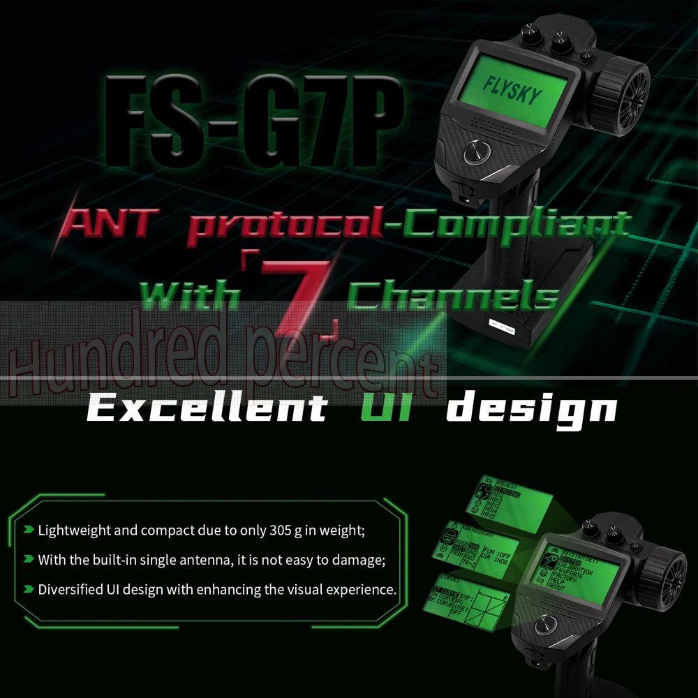 FLYSKY FS-G7P G7P 2.4G 7CH ANT بروتوكول ناقل موجات الراديو- PWM PPM I-BUS SBUS الإخراج مع FS-R7P R7P RC استقبال لقارب سيارة RC 43 LS-CIP FNT FEEZ-Campuznt Wit-