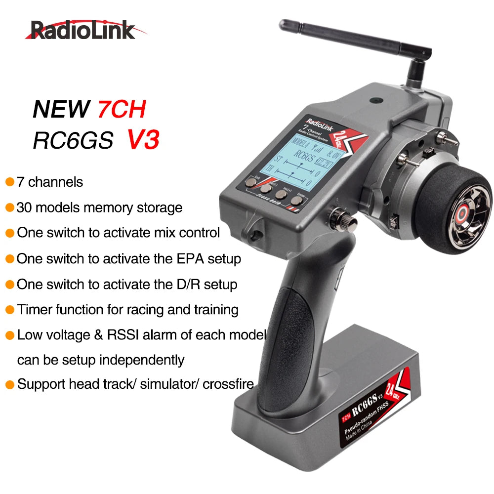 Radiolink RC6GS V3 - 2.4G 7 Channel RC Radio, RadioLink 'VDeZ / RC66S = RCGGSv 