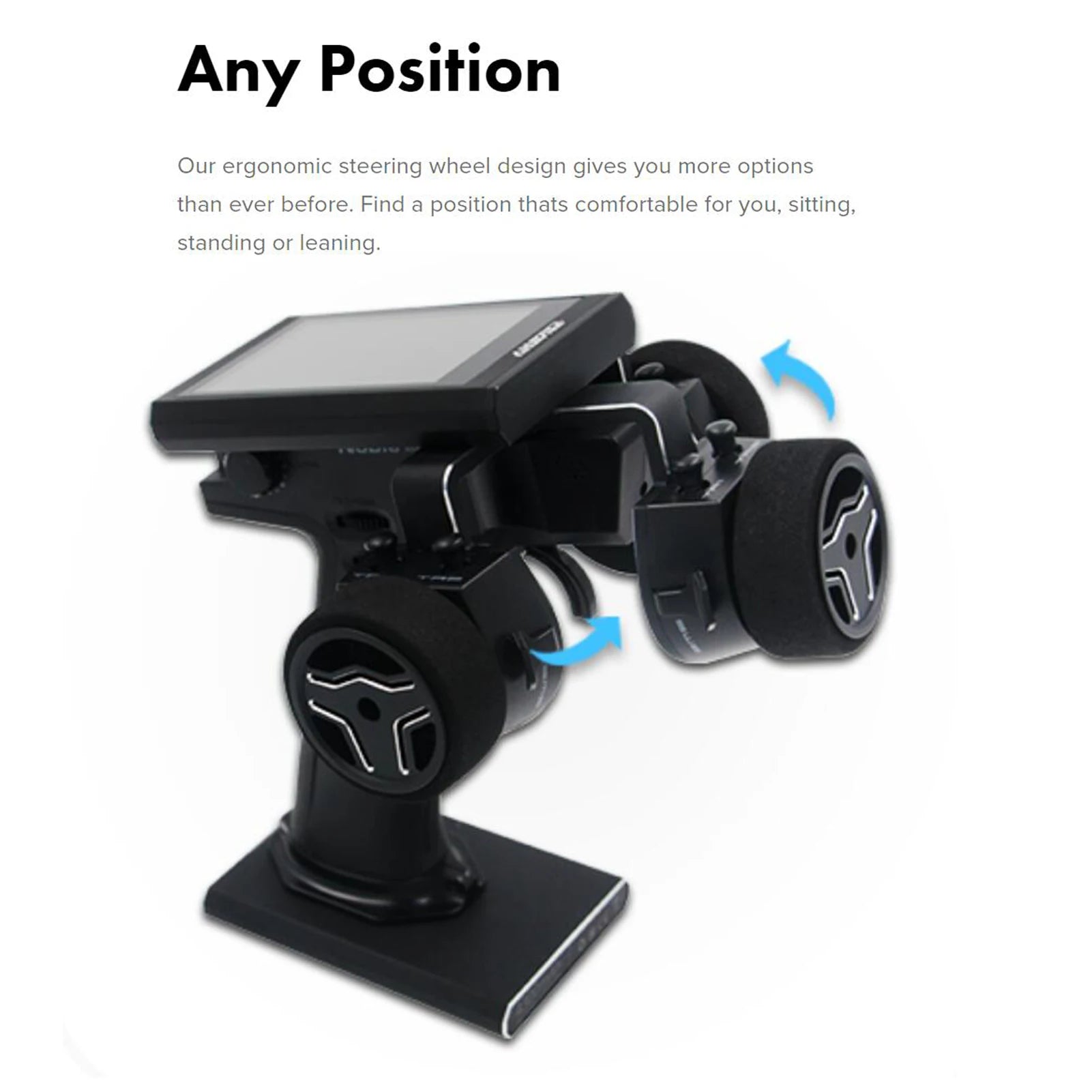 ergonomic steering wheel design gives you more options than ever before . find a position thats