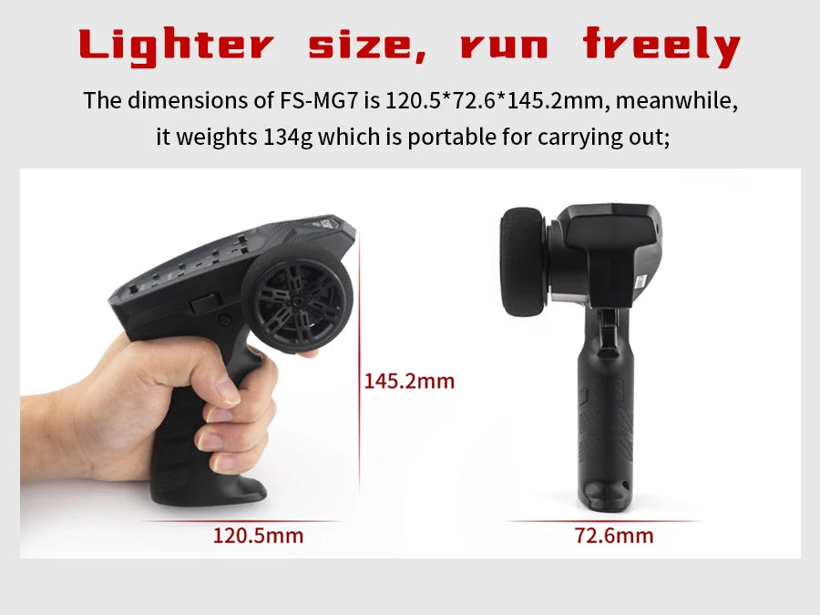 FS-MG7 is 120.5*72.6*145.2mm and weighs 
