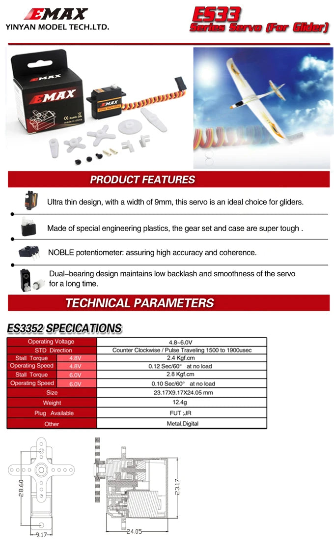Emax ES3352, EMAX E522 YINYAN MODEL TECH.LTD_