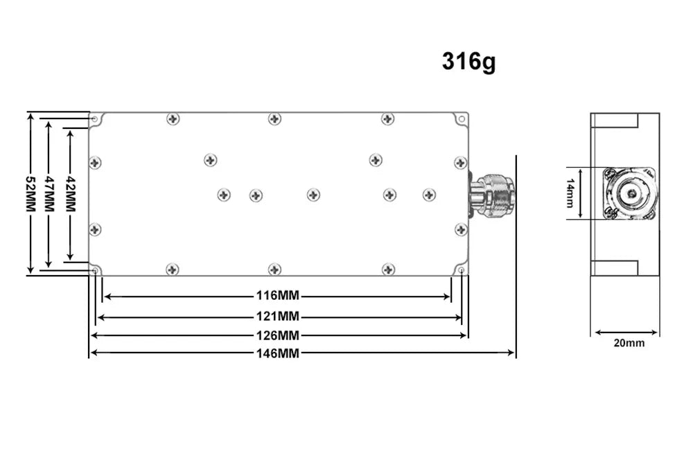 60W Anti Drone Module, module is customized with frequencies of 1.2G 1.5G 2.4G 433M 900