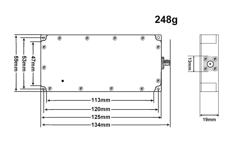 30W Anti Drone Module, module is customized with frequencies of 1.2G 1.5G 2.4G 433M 900
