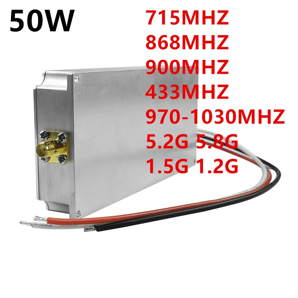 وحدة مكافحة الطائرات بدون طيار 50 وات - 900M 433M 868M 715M 1.2G 1.4G 1.5G 2.4G 5.8G 970-1030mhz 850-930 mhz وحدة مكبر للصوت 6 50W Anti Drone Module, Optional Output power 5W,10W,20W,30W,40W