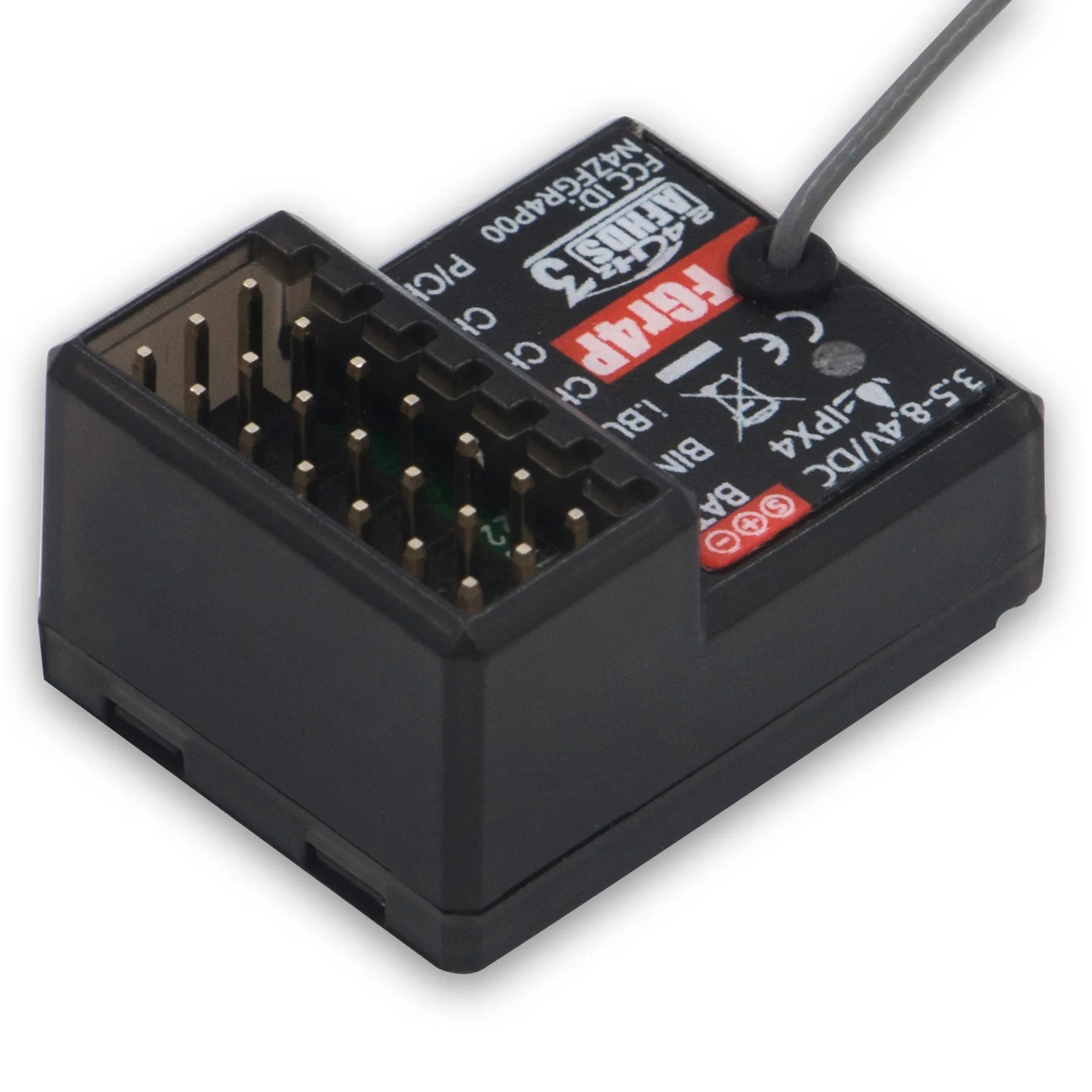 جهاز استقبال FlySky FGR4P 2.4 جيجا هرتز 4CH - مخرج AFHDS 3 PWM/PPM/I.bus/S.bus لجهاز إرسال FSG4P RC لقارب السيارة 11 FlySky FGR4P 2.4GHz 4CH Receiver, Insert the binding cable into the receivers bind port