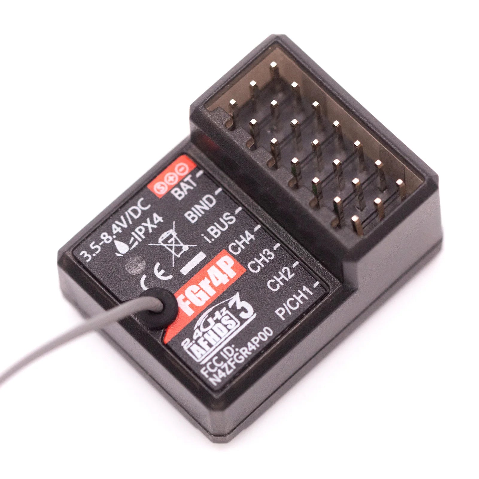 جهاز استقبال FlySky FGR4P 2.4 جيجا هرتز 4CH - مخرج AFHDS 3 PWM/PPM/I.bus/S.bus لجهاز إرسال FSG4P RC لقارب السيارة 13 FlySky FGR4P 2.4GHz 4CH Receiver, Reconnect the power cable to the receiver