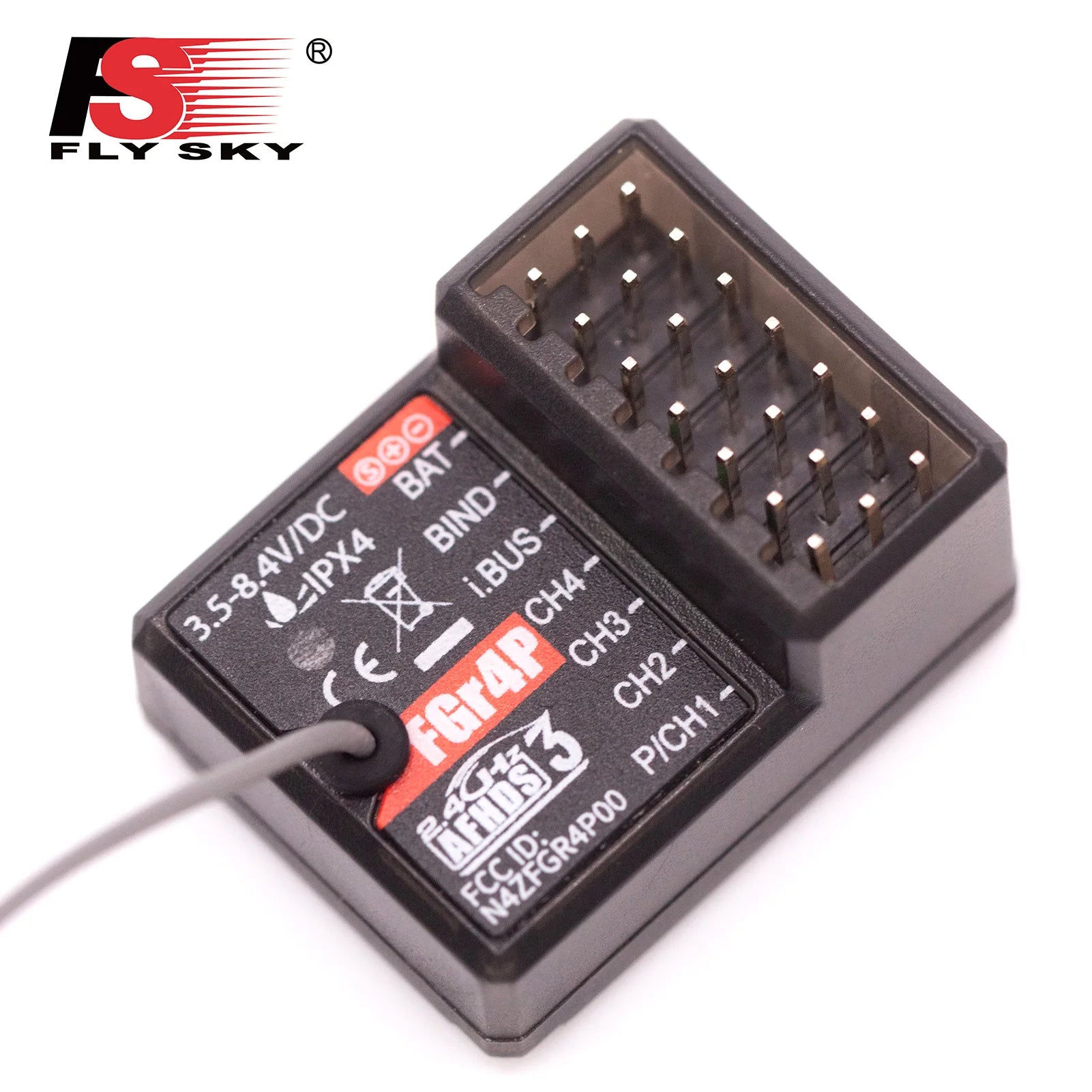 جهاز استقبال FlySky FGR4P 2.4 جيجا هرتز 4CH - مخرج AFHDS 3 PWM/PPM/I.bus/S.bus لجهاز إرسال FSG4P RC لقارب السيارة 15 FlySky FGR4P 2.4GHz 4CH Receiver, if your purchase do not meet merchantable quality, fitness for purpose or match the description,