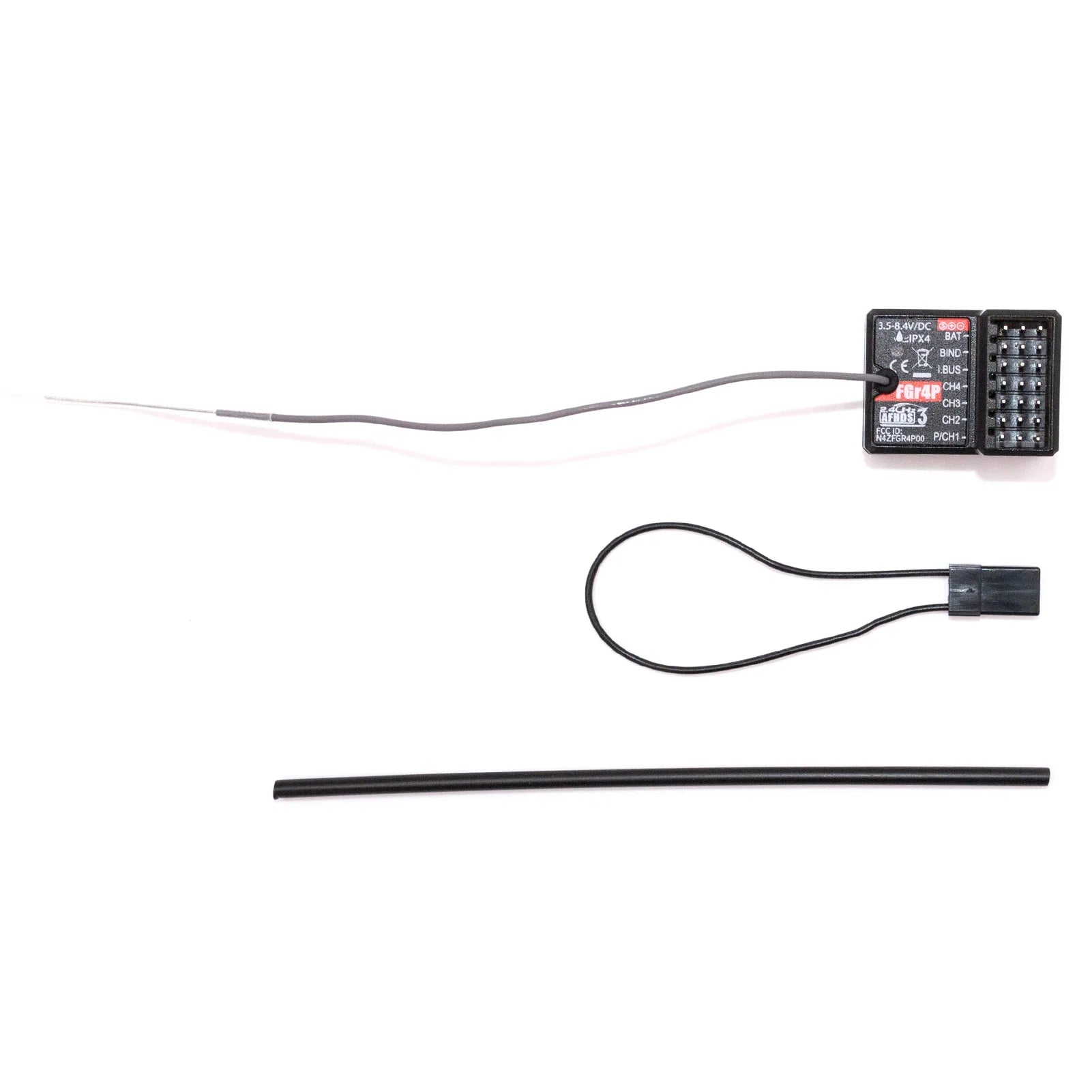 جهاز استقبال FlySky FGR4P 2.4 جيجا هرتز 4CH - مخرج AFHDS 3 PWM/PPM/I.bus/S.bus لجهاز إرسال FSG4P RC لقارب السيارة 16 FlySky FGR4P 2.4GHz 4CH Receiver, 3.5-8Av/DC D0o Lipx4 BAT BIND