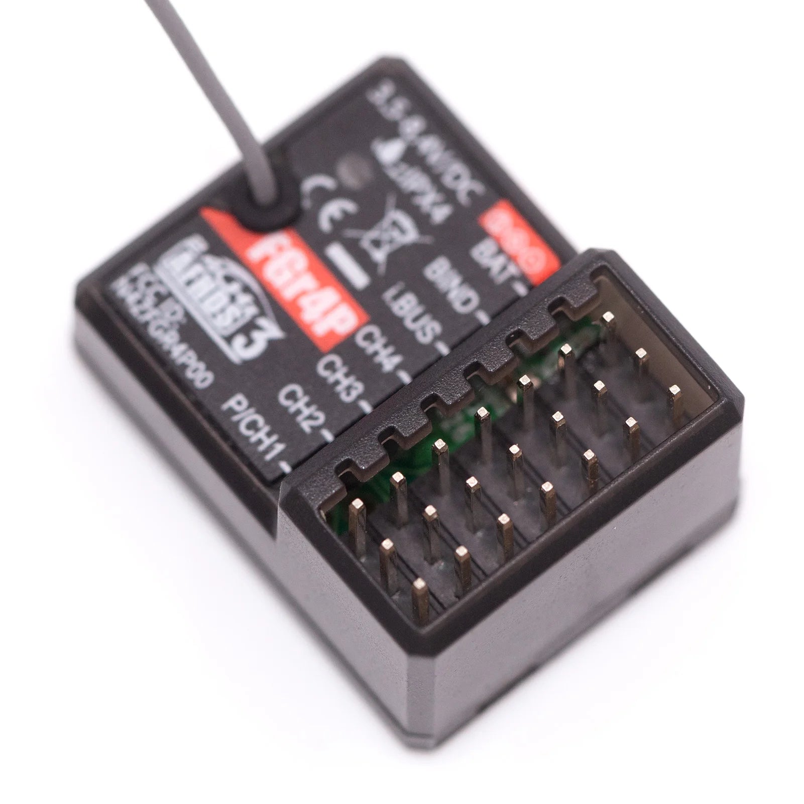 جهاز استقبال FlySky FGR4P 2.4 جيجا هرتز 4CH - مخرج AFHDS 3 PWM/PPM/I.bus/S.bus لجهاز إرسال FSG4P RC لقارب السيارة 18 FlySky FGR4P 2.4GHz 4CH Receiver, ultra-small size and ultra-lightweight, effectively save space and reduce item's weight