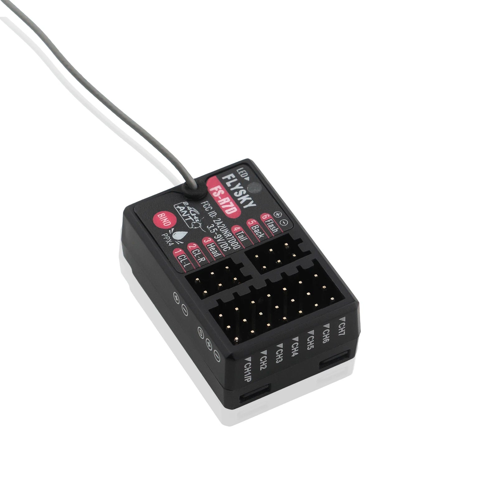 FLYSKY FS-R7D 7CH 2.4G Receiver, Suitable for: 1/10 RC cars Remarks: 12LED all light beads 5