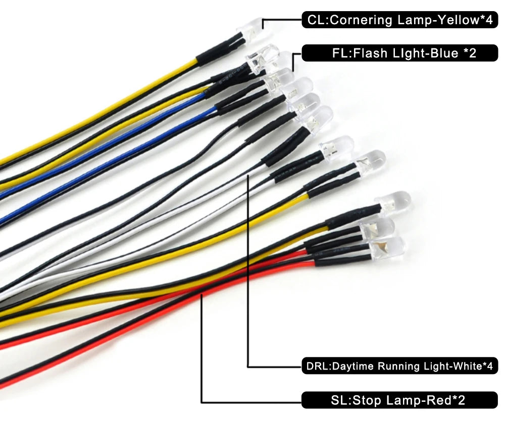 FLYSKY FS-R7D 7CH 2.4G Receiver, CL:Cornering Lamp-Yellow*4 FL:Flash Llg