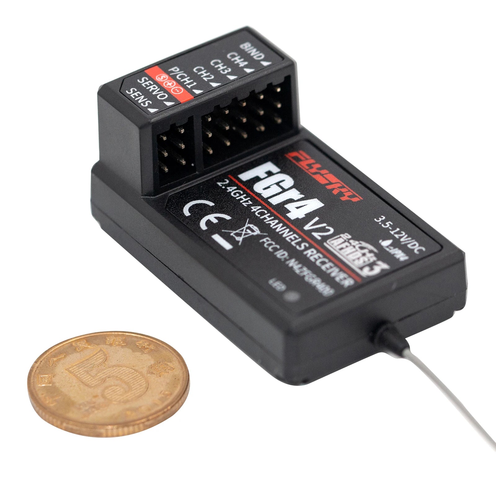 FlySky FS-FGR4 2.4Ghz 4CH Receiver, '4CHANNELS RECENEE 3.5-12VDC (ifps