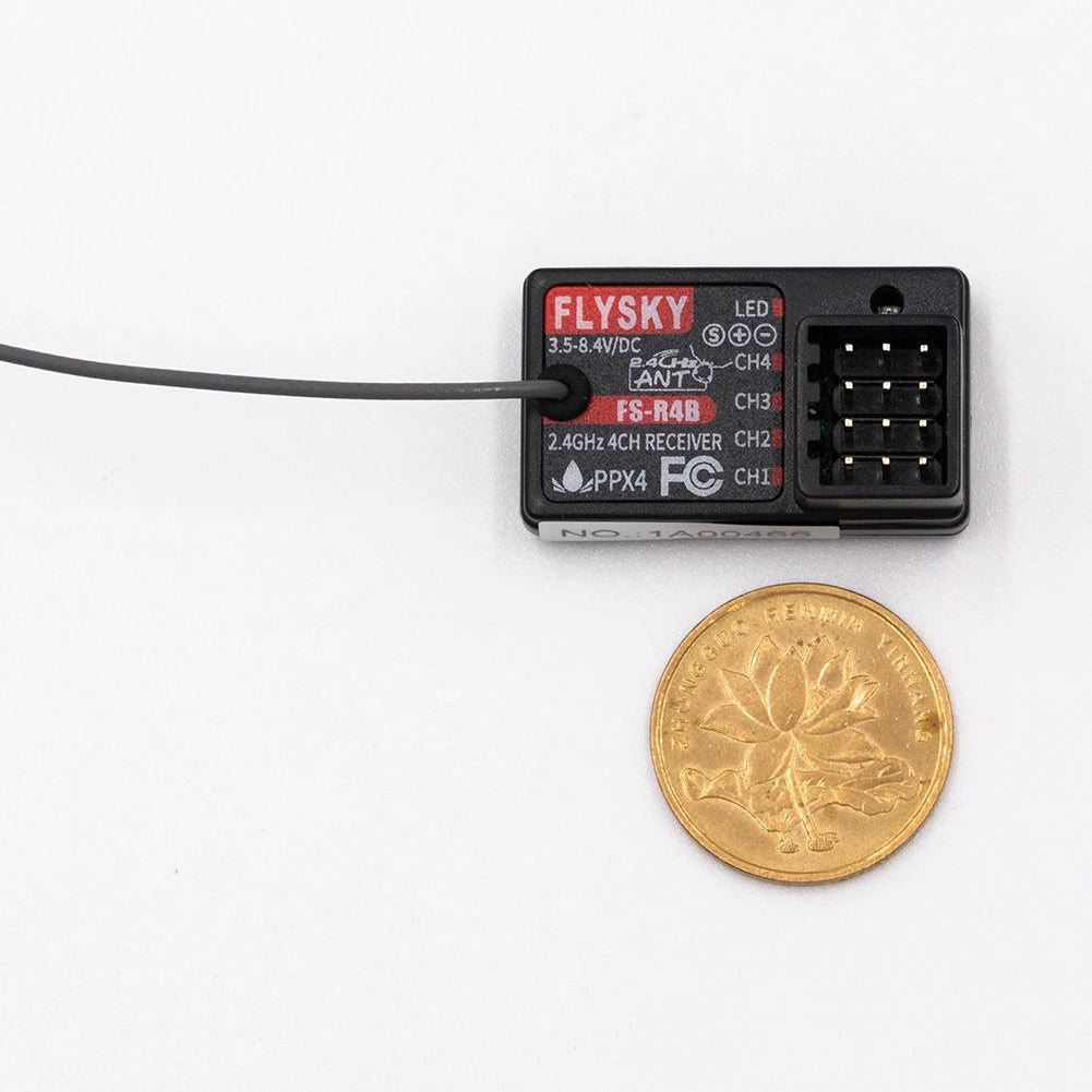Flysky FS-R4B 4CH 2.4G Digital Receiver, FLYSKY LED 3.5-8.4V/DC ad+ CH4 E