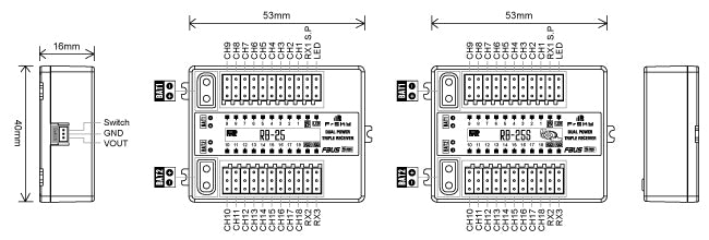 FrSky RB25S Redundancy Bus Series, enables flexible options on how the power can be switched on/off without the need to plug