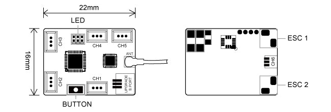 the AP Mini-series 6-channel receiver features a small form factor in lightweight