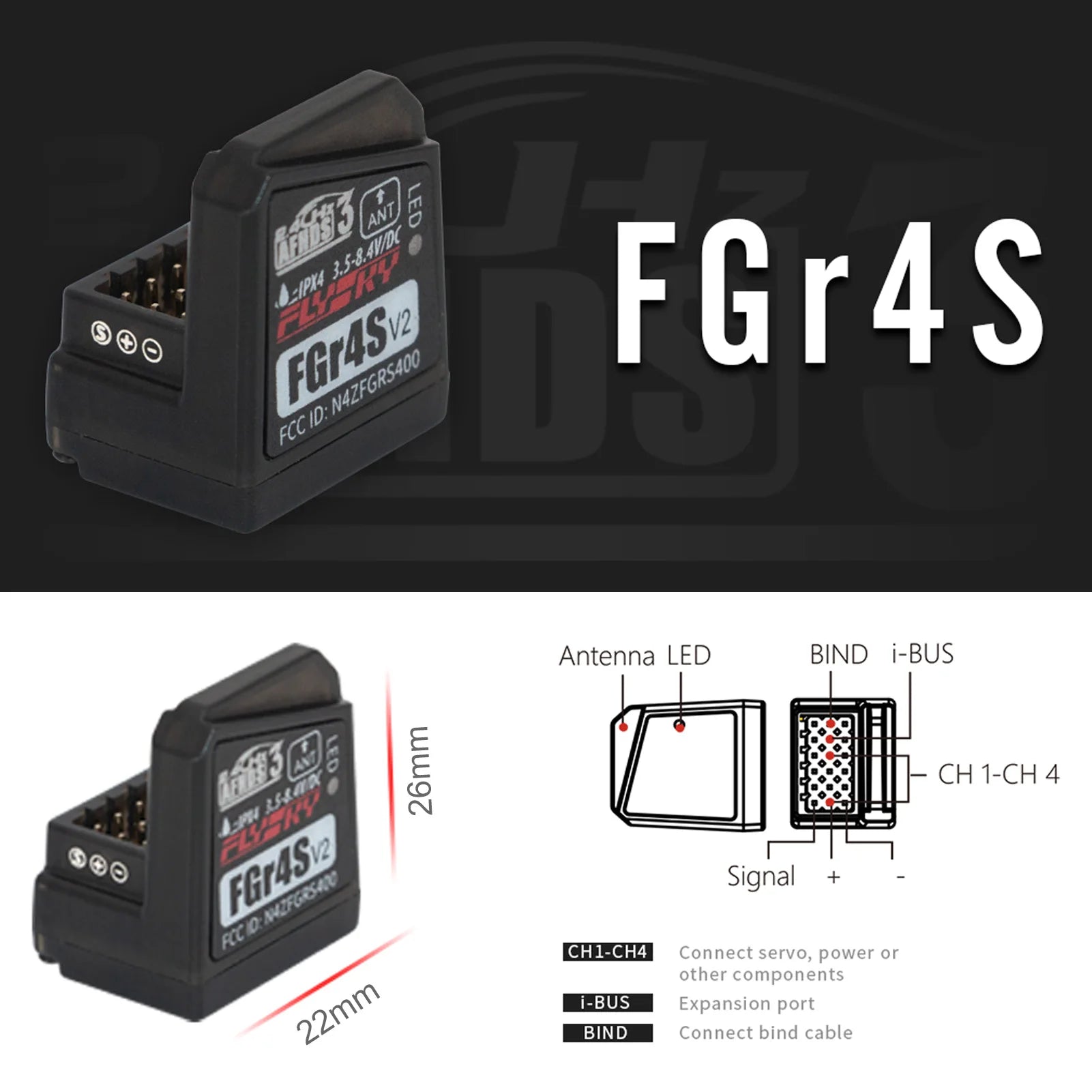 Flysky FGR4S V2 Receiver, Flysky FGR4S V2 Receive