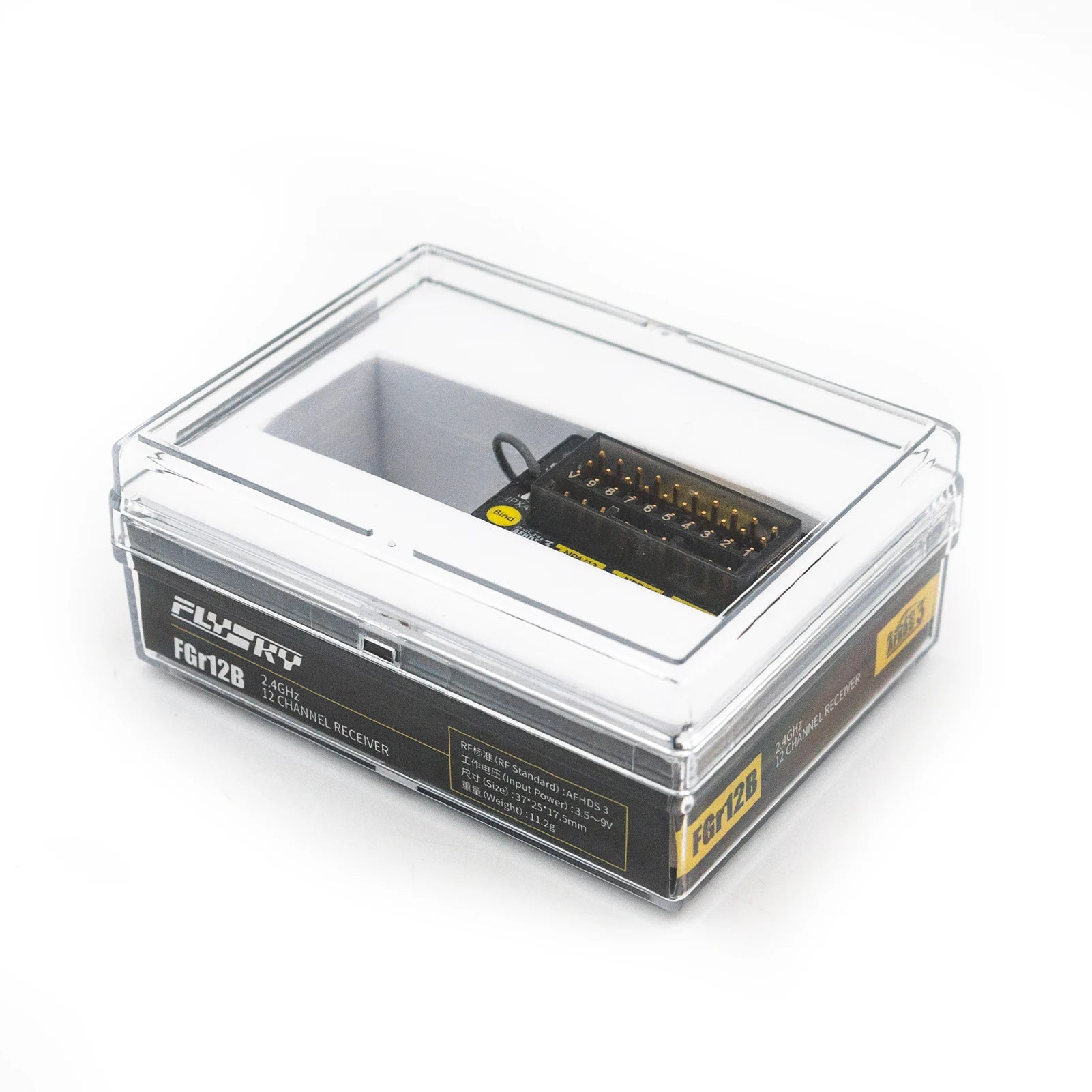 FLYSKY FGr12B 2.4GHz 12CH Receiver, No worry to give any burden to your RC Model . With a compact size and