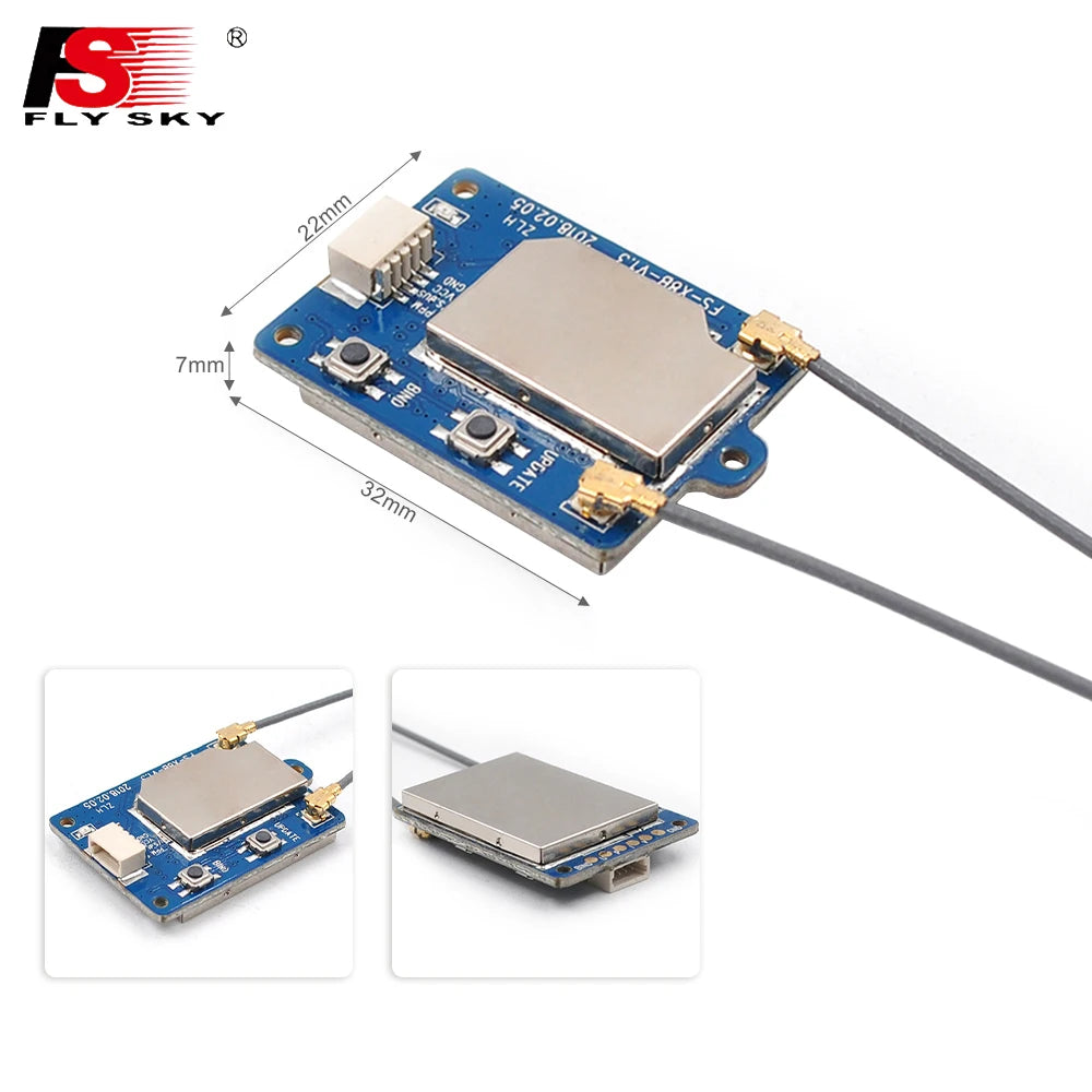 Flysky FS-X8B 8CH 2.4G Receiver, range without ground interference: >300m.
