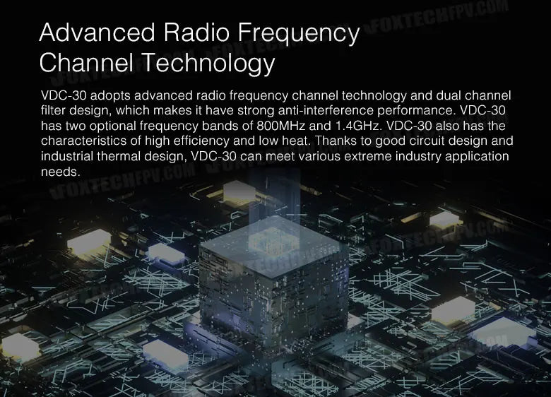 Foxtech VDC-30 - 30 كم 800 ميجا هرتز 1.4 جيجا هرتز نظام نقل الفيديو طويل المدى أجهزة نقل البيانات والفيديو 9 VDC-30km Long Range Video Transmission System(1.4G) data and video transmission devices