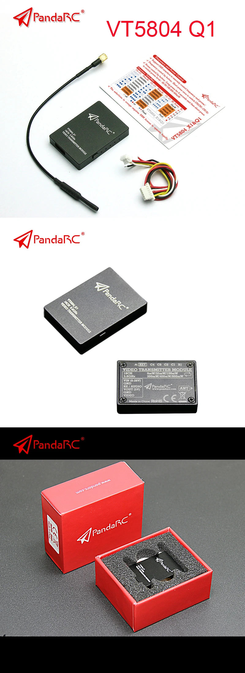 PandaRC VT5804 X1 Q1 VTX, VT5804 Q1 PandaRC (D VDEO THANSMHHIER MOD