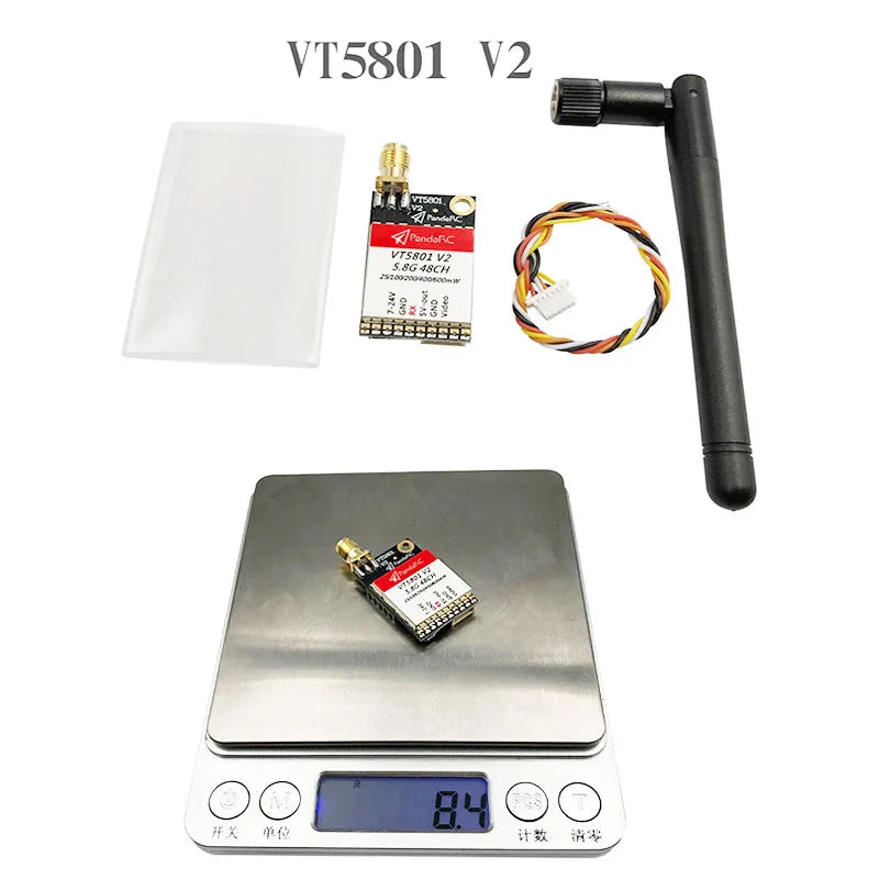PandaRC VT5801 V2 VT5805 VTX - FPV جهاز إرسال الفيديو 5.8G 48CH 25/100/200/400/600mW قابل للتحويل OSD قابل للتعديل SMA MMCX VTX RC 14 PandaRC VT5801 V2 VT5805 VTX, Lightweight: easy to replace and carry Package Included: PandaRC VT5801 V