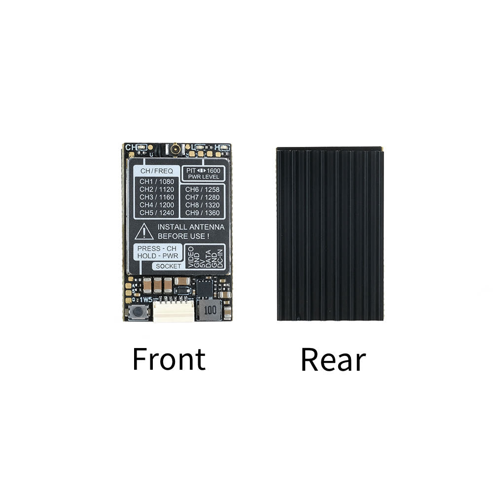 RushFPV 1.6W 1.3G VTX - 1.3GHZ 9CH 1600mW FPV وحدة إرسال الفيديو التناظرية 8 RushFPV 1.6W 1.3G VTX, Max Output 33.09dbm(2037mW) AVG Output