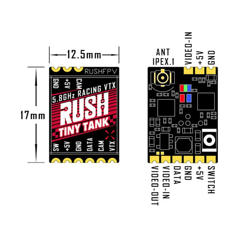 Rushfpv RUSH Tiny TANK Nano VTX, the PIT mode allows you to start VTX at any time, even when the race