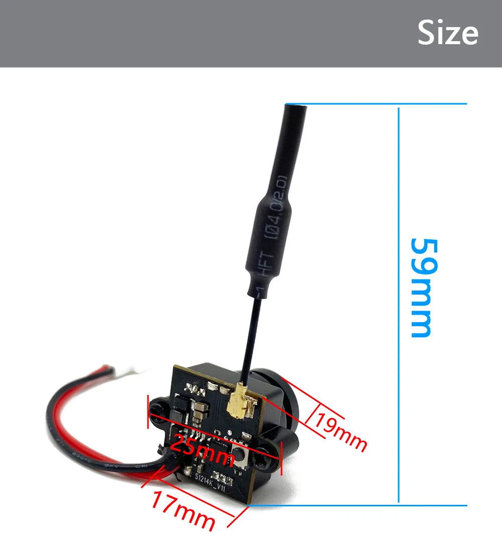 جهاز إرسال RXCRC 5.8G FPV 48CH 25mW VTX-CAM مع كاميرا 1000TVL 180 درجة AIO لأجزاء طائرة السباق بدون طيار FPV الداخلية RC 12 Sturdy metal construction ensures durability and longevity for intense FPV racing