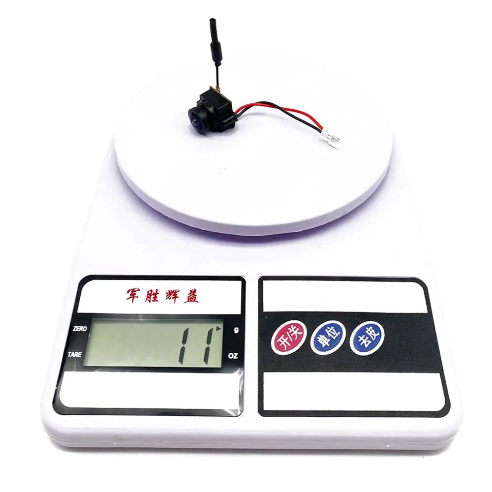 جهاز إرسال RXCRC 5.8G FPV 48CH 25mW VTX-CAM مع كاميرا 1000TVL 180 درجة AIO لأجزاء طائرة السباق بدون طيار FPV الداخلية RC 21 5.8G 48CH 25mW Transmitter VTX Camera Size : 19