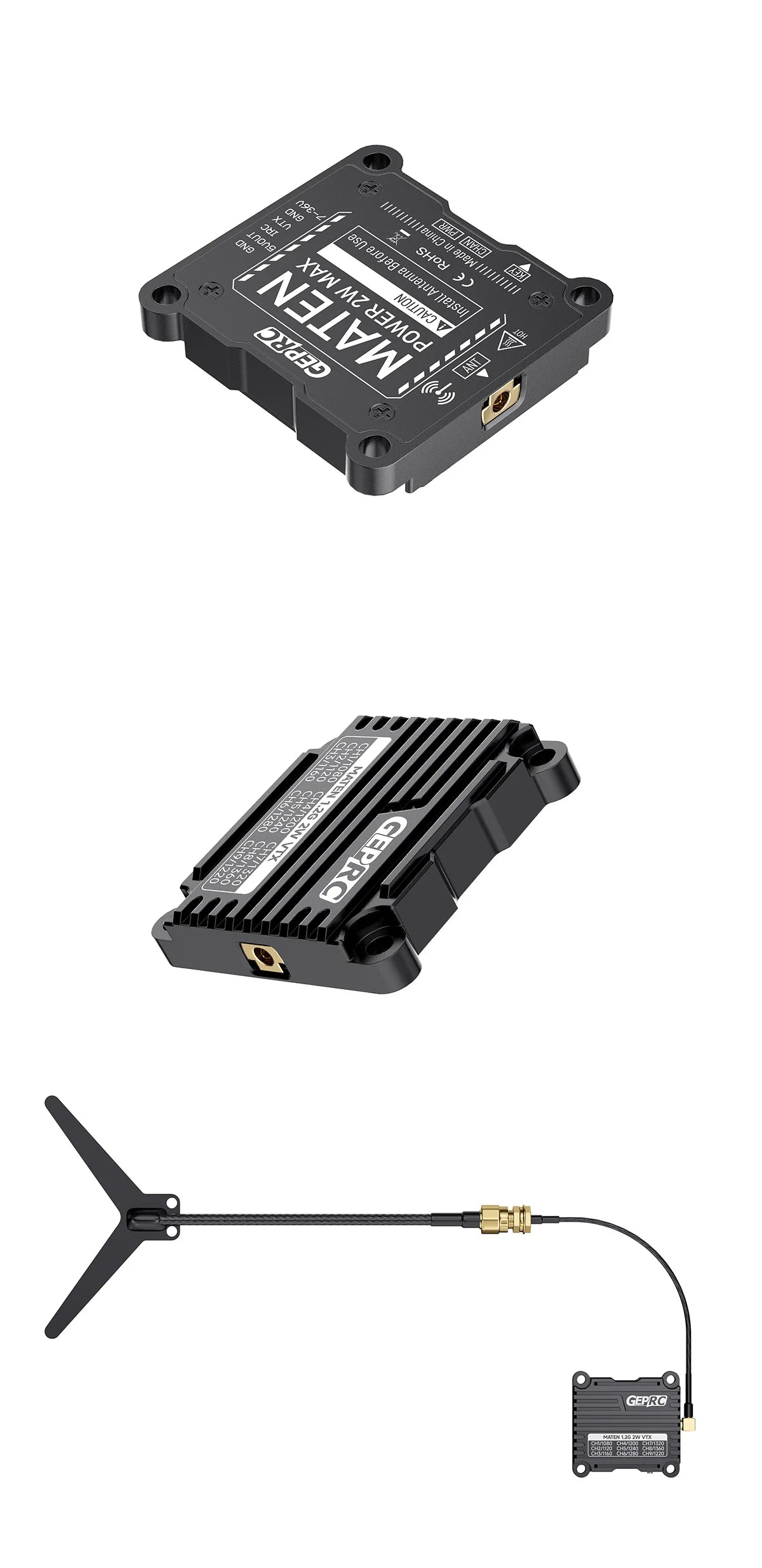 GEPRC MATEN 1.2G 2W VTX, the MATEN 1.2G 2W VTX high-power image transmission is now officially