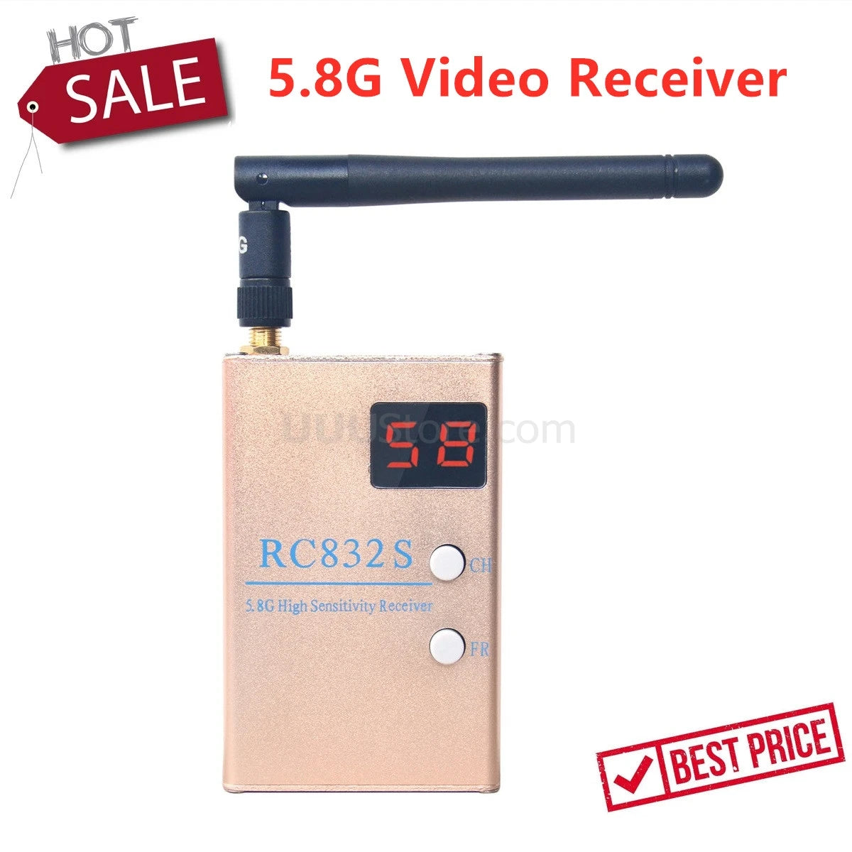 PandaRC VT5804 V3 VTX - مدى طويل يزيد عن 20 كم 5.8 جيجا 25 ميجاوات/200 ميجاوات/400 ميجاوات/800 ميجاوات/1000 ميجاوات لنقل الفيديو للتصوير الجوي بدون طيار FPV 11 FPV 5.8G 5.8GHz 48 Channels RC832S Video Receiver With A/V and Power Cables Function Same As RC832 RC832H For FPV Racing Drone