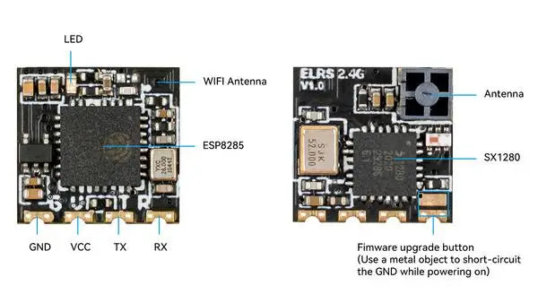 Betafpv ELRS Lite Receiver, LED E8S2.46 WIFI Antenna Wio Ankenna 