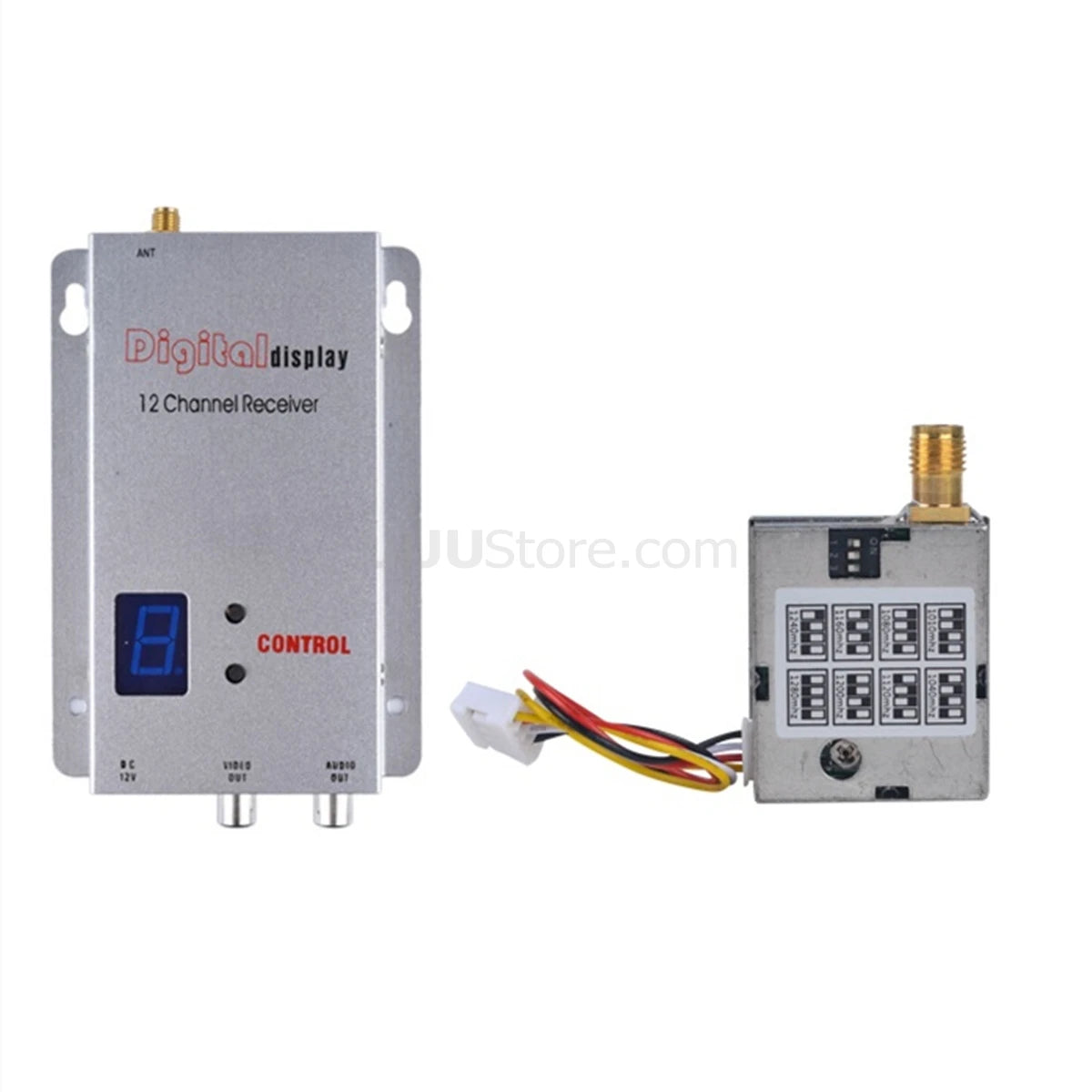 1.2G 200mW Transmitter, Digitaldisplay 12 Chonnel Receiver hustore com CONTRO